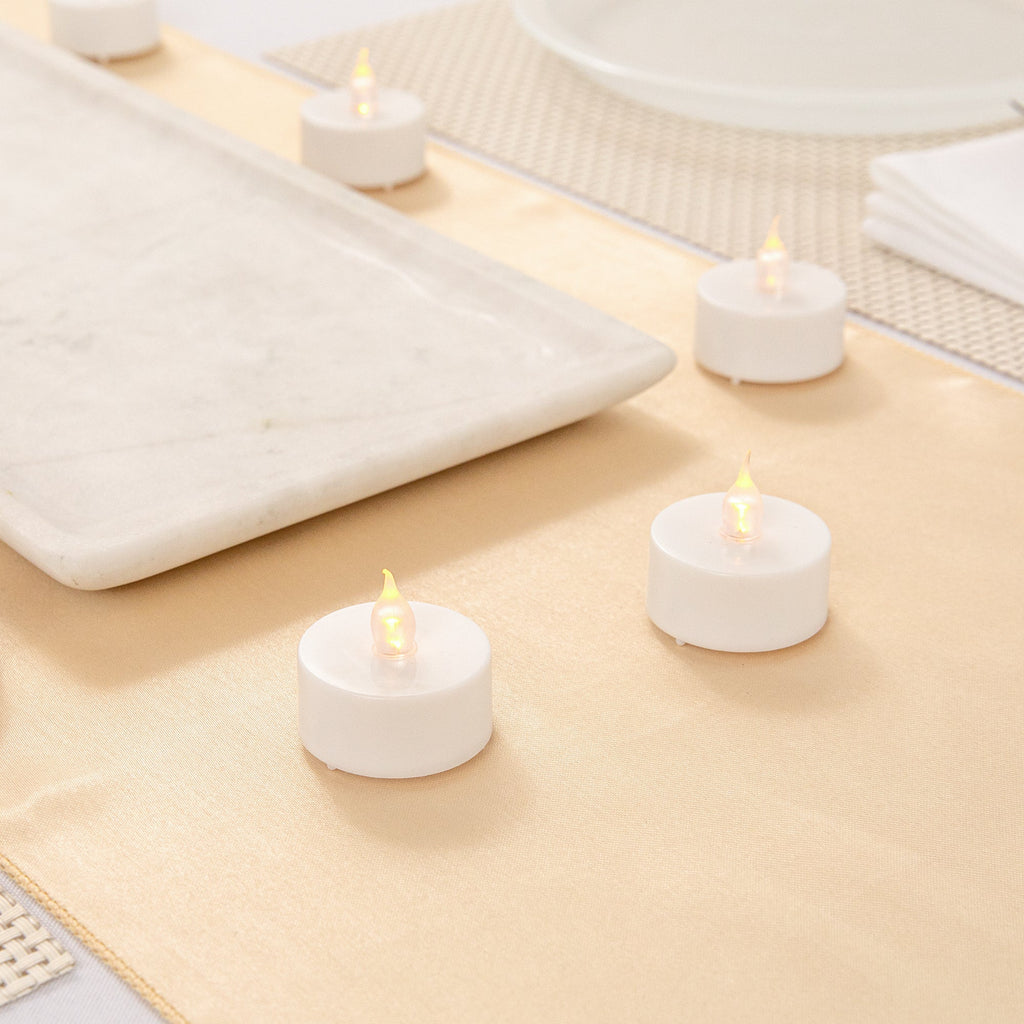 Fire Tek White Plastic Flameless Tea Candle - 1 1/2" x 1 1/2" x 1 1/4" - 10 count box