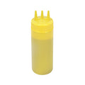 Sauce Tek 12 oz Yellow Plastic Mustard Squeeze Bottle - with Triple Dispersion Tip - 6 count box