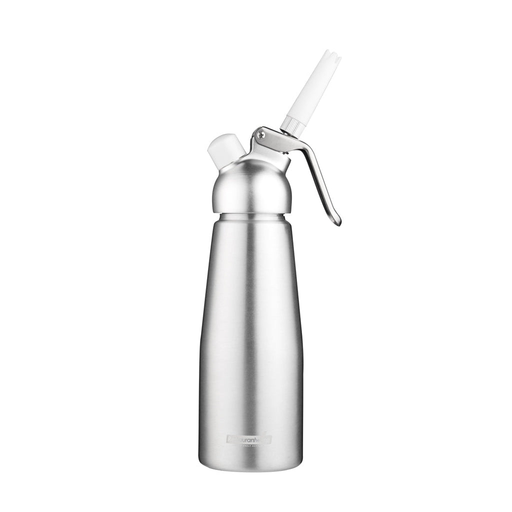 Whip Tek 0.5L Aluminum Whipped Cream Dispenser - with 3 Plastic Decorator Tips - 1 count box