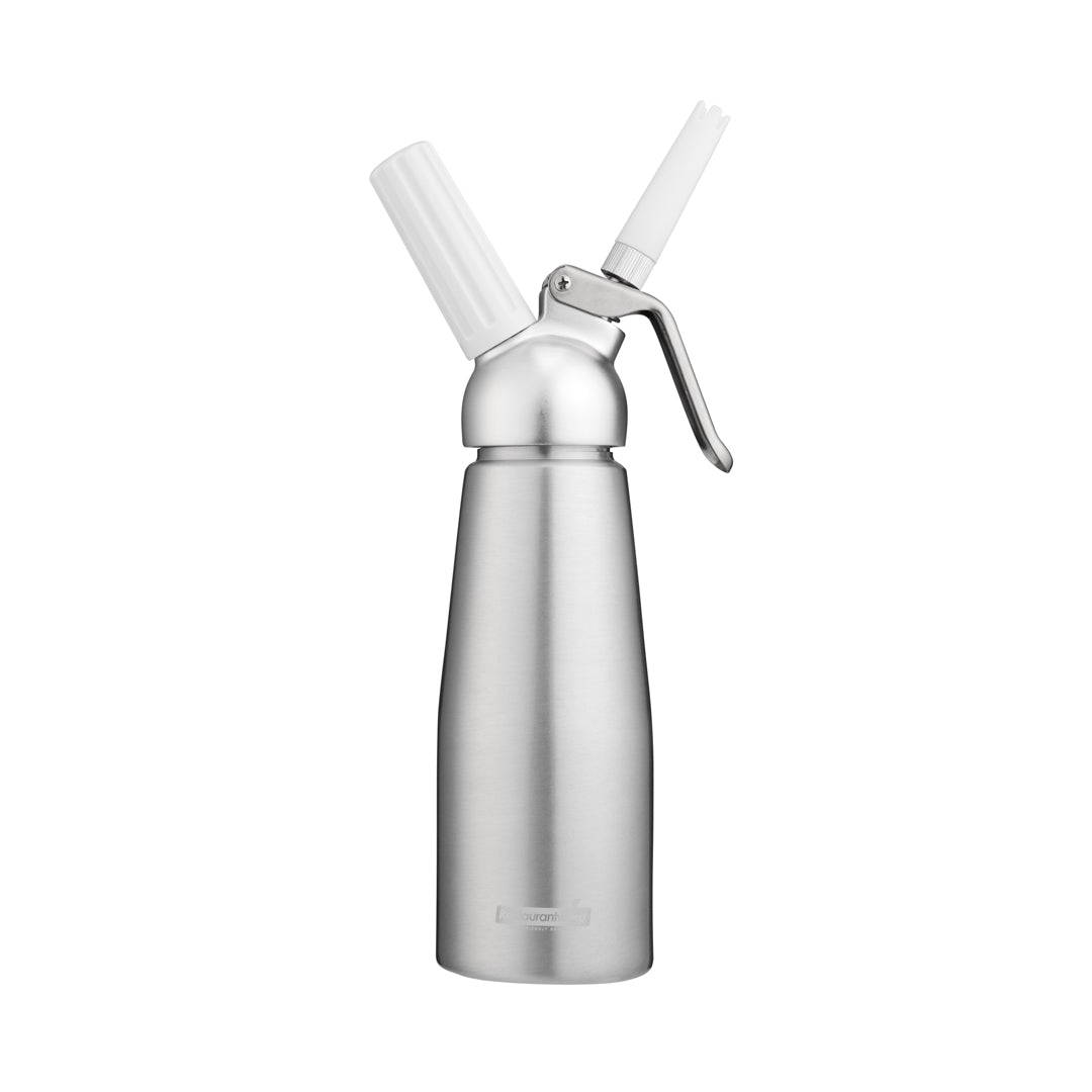 Whip Tek 0.5L Aluminum Whipped Cream Dispenser - with 3 Plastic Decorator Tips - 1 count box