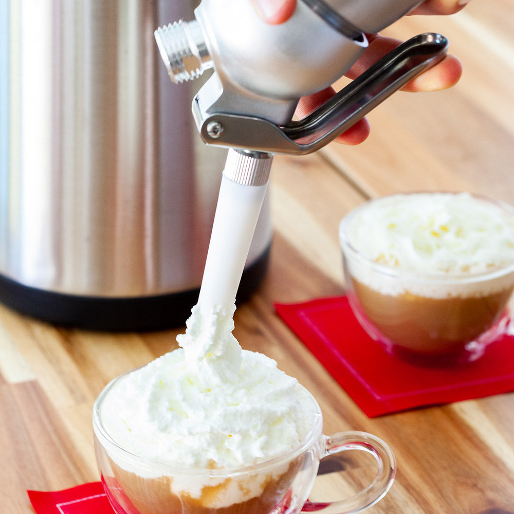 Whip Tek 1L Aluminum Whipped Cream Dispenser - with 3 Plastic Decorator Tips - 1 count box