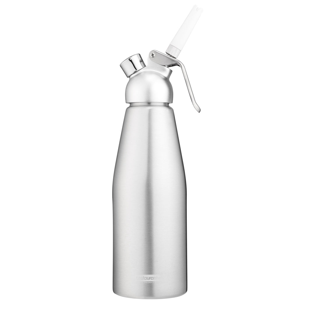 Whip Tek 1L Aluminum Whipped Cream Dispenser - with 3 Plastic Decorator Tips - 1 count box