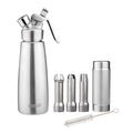 Whip Tek 0.5L Stainless Steel Professional Whipped Cream Dispenser - with 3 Decorator Tips - 1 count box