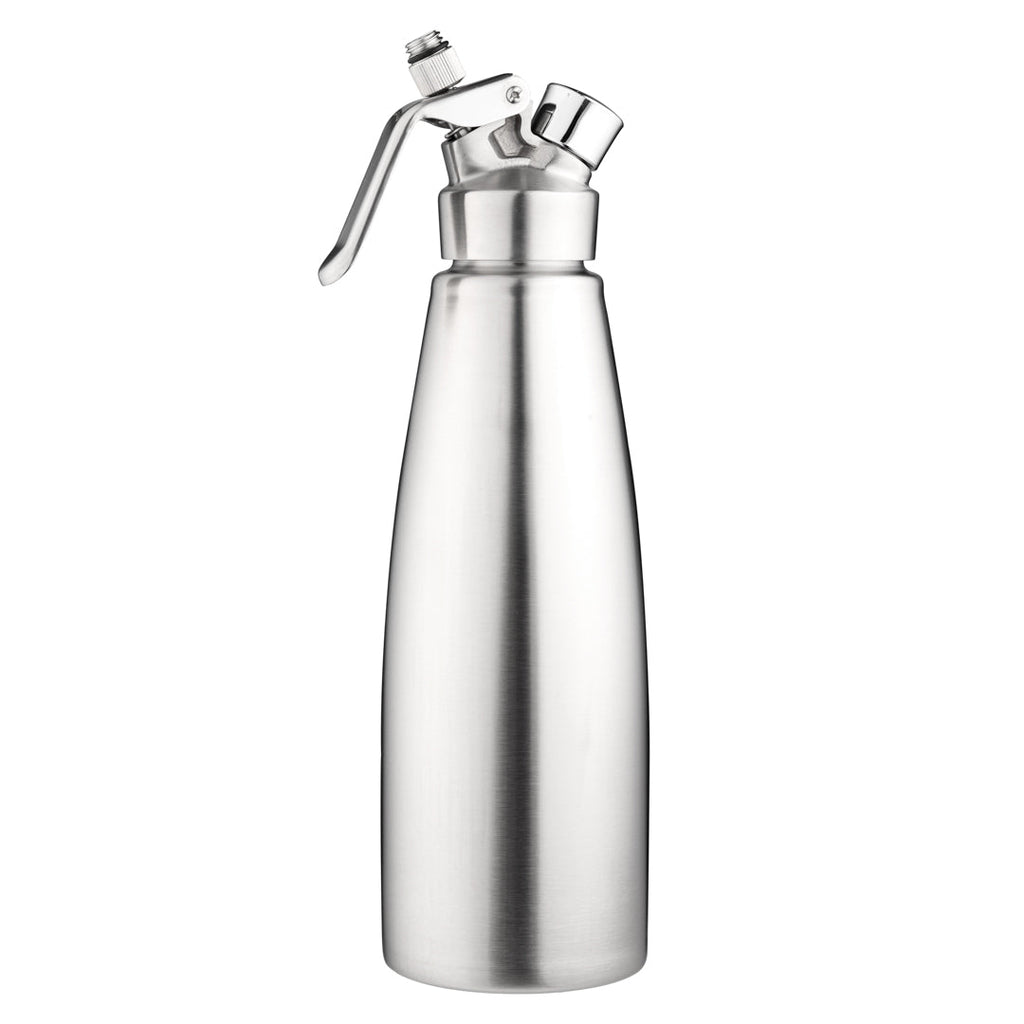 Whip Tek 1L Stainless Steel Professional Whipped Cream Dispenser - with 3 Decorator Tips - 1 count box