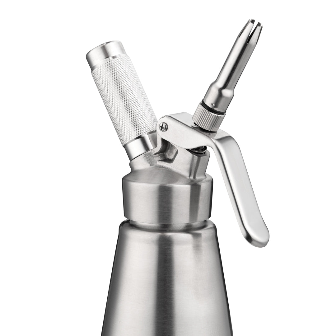 Whip Tek 1L Stainless Steel Professional Whipped Cream Dispenser - with 3 Decorator Tips - 1 count box