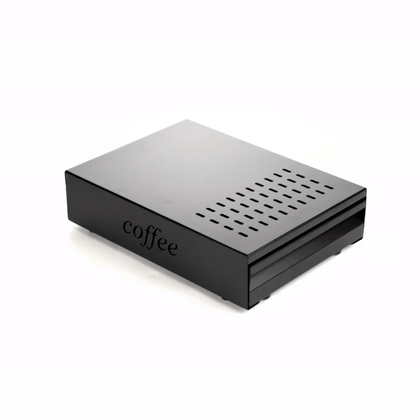 Restpresso Black Stainless Steel Coffee Knock Box Drawer - 13 1/2" x 9 3/4" x 3 3/4" - 1 count box
