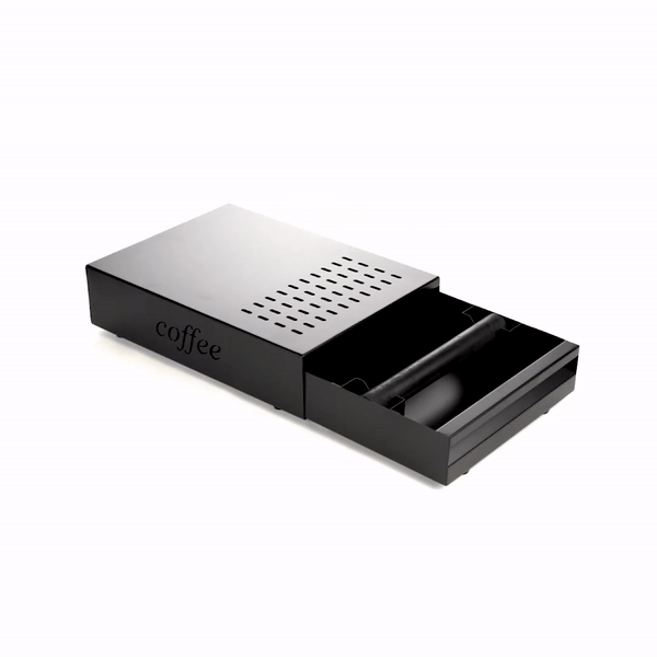 Restpresso Black Stainless Steel Coffee Knock Box Drawer - 13 1/2" x 9 3/4" x 3 3/4" - 1 count box