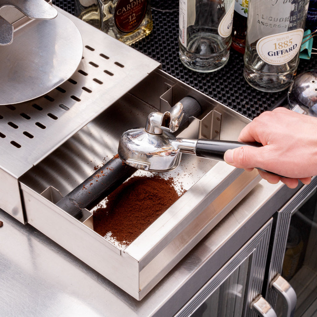 Restpresso Silver Stainless Steel Coffee Knock Box Drawer - 13 1/2" x 9 3/4" x 3 3/4" - 1 count box