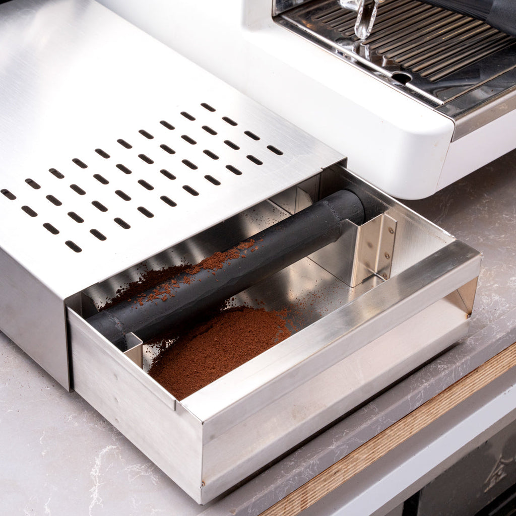 Restpresso Silver Stainless Steel Coffee Knock Box Drawer - 13 1/2" x 9 3/4" x 3 3/4" - 1 count box