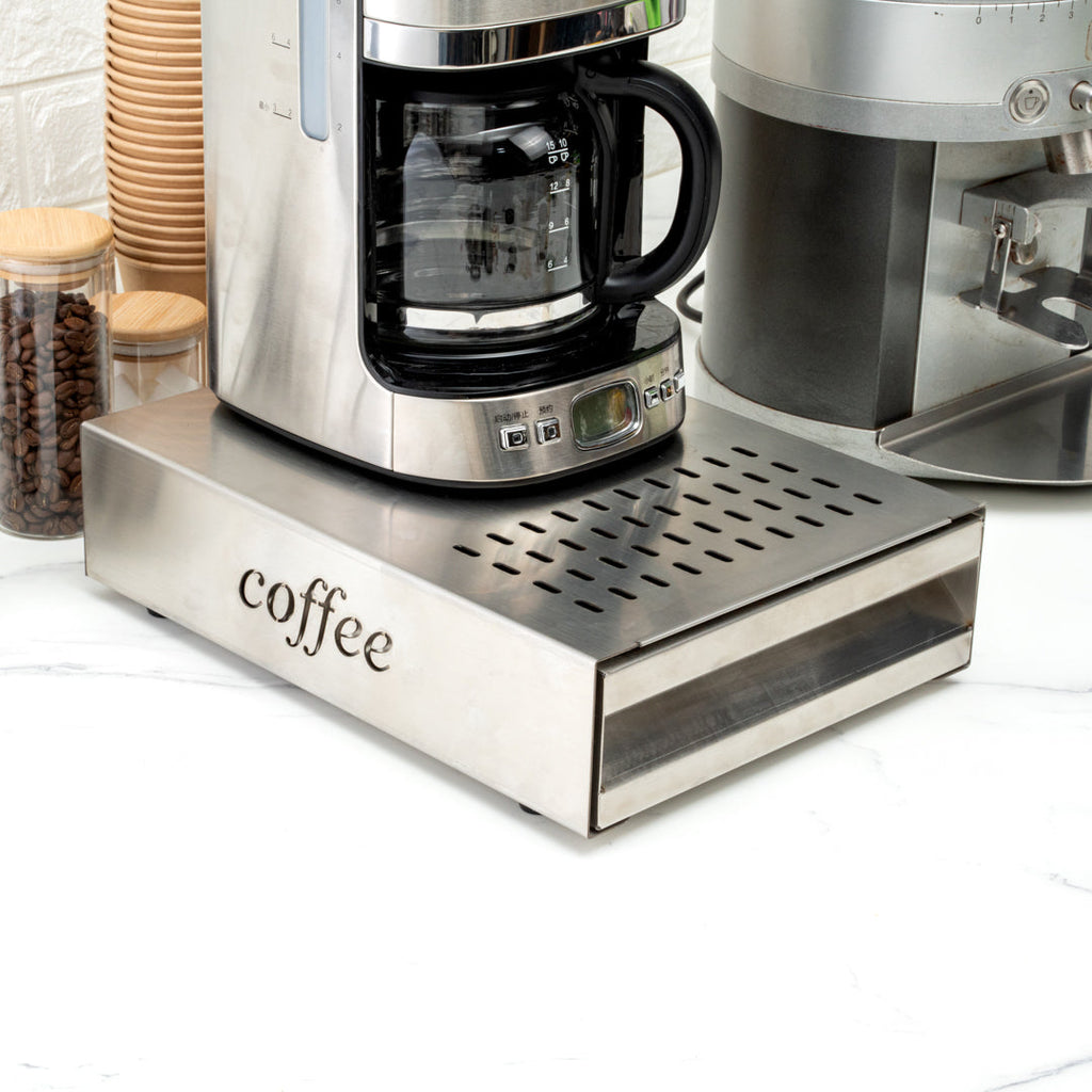 Restpresso Silver Stainless Steel Coffee Knock Box Drawer - 13 1/2" x 9 3/4" x 3 3/4" - 1 count box