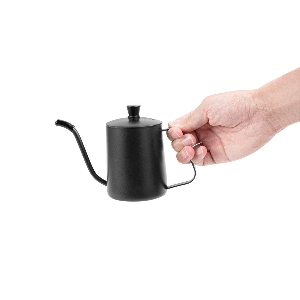 Restpresso 12 oz Black Stainless Steel Pour Over / Gooseneck Kettle - 7" x 3 1/4" x 4" - 1 count box