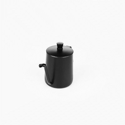 Restpresso 12 oz Black Stainless Steel Pour Over / Gooseneck Kettle - 7" x 3 1/4" x 4" - 1 count box