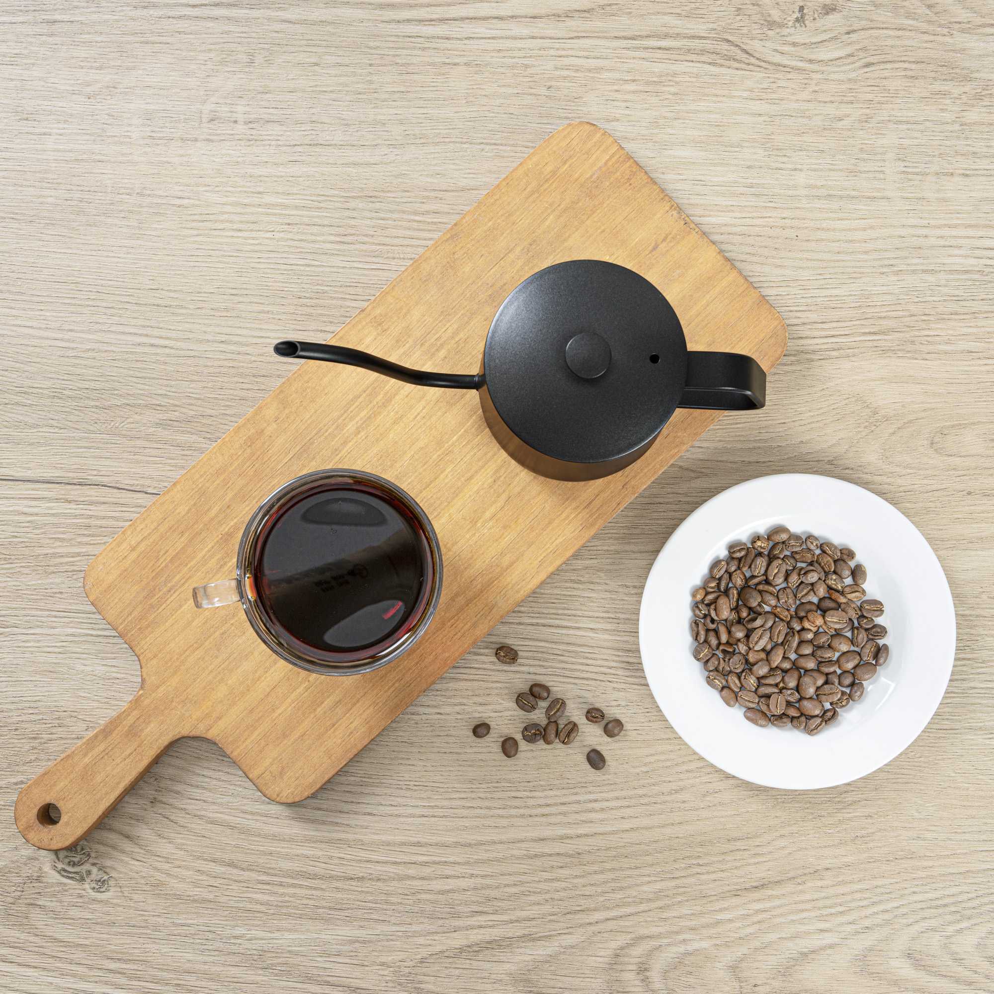 Restpresso 20 oz Black Stainless Steel Pour Over / Gooseneck Kettle - 8 3/4" x 3 1/2" x 5 1/2" - 1 count box