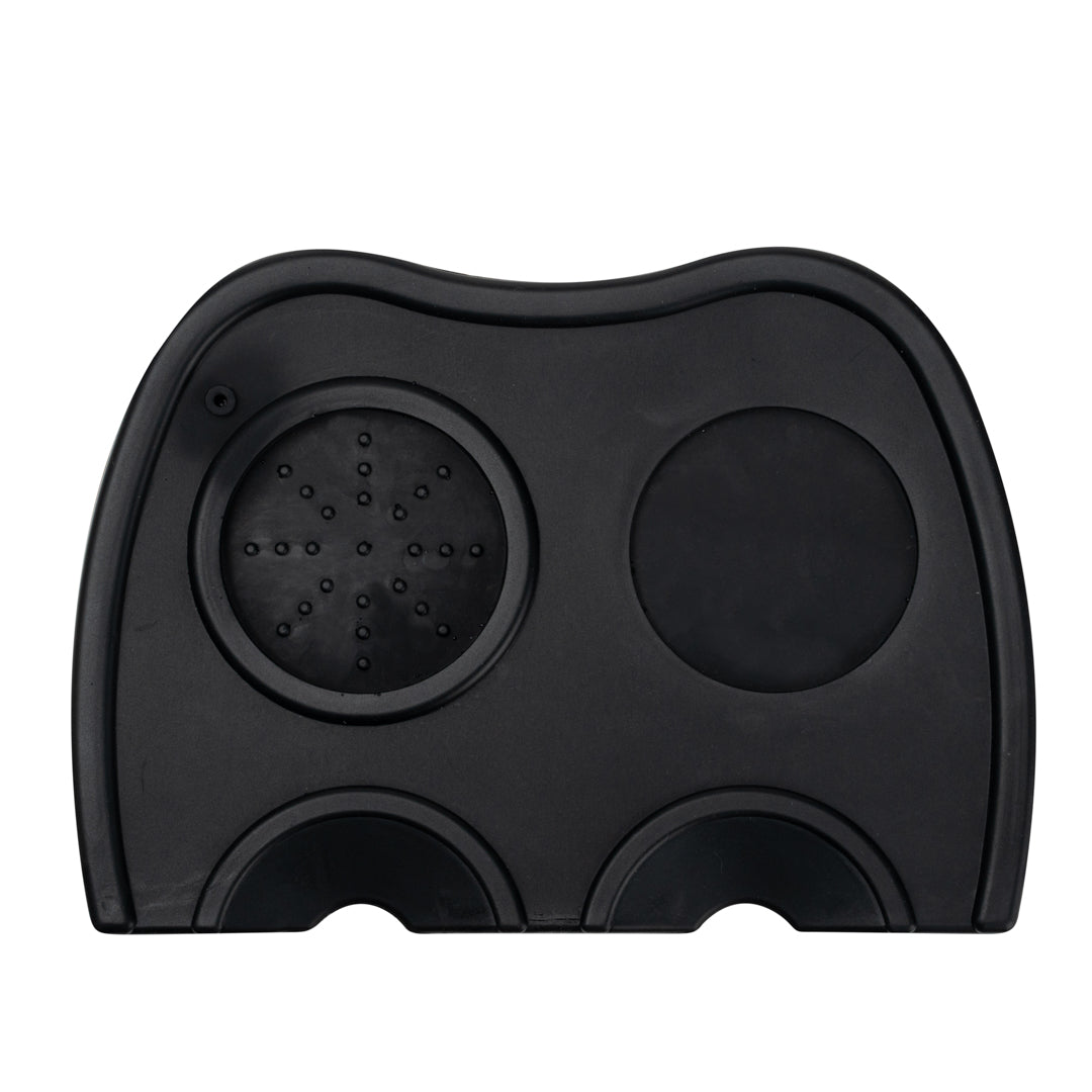 Restpresso Black Silicone Espresso Tamping Mat - Double - 8 1/4" x 5 3/4" x 1 1/2" - 1 count box