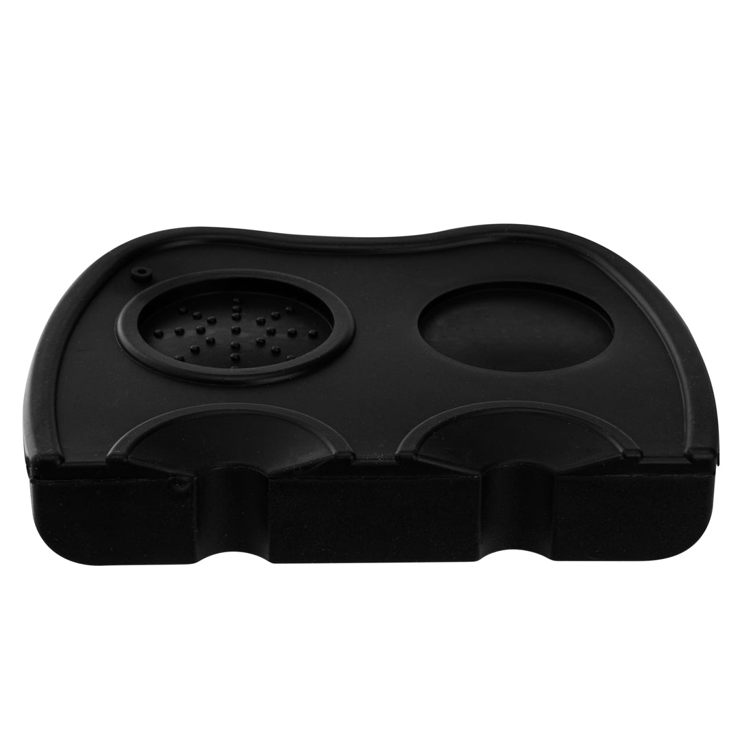 Restpresso Black Silicone Espresso Tamping Mat - Double - 8 1/4" x 5 3/4" x 1 1/2" - 1 count box