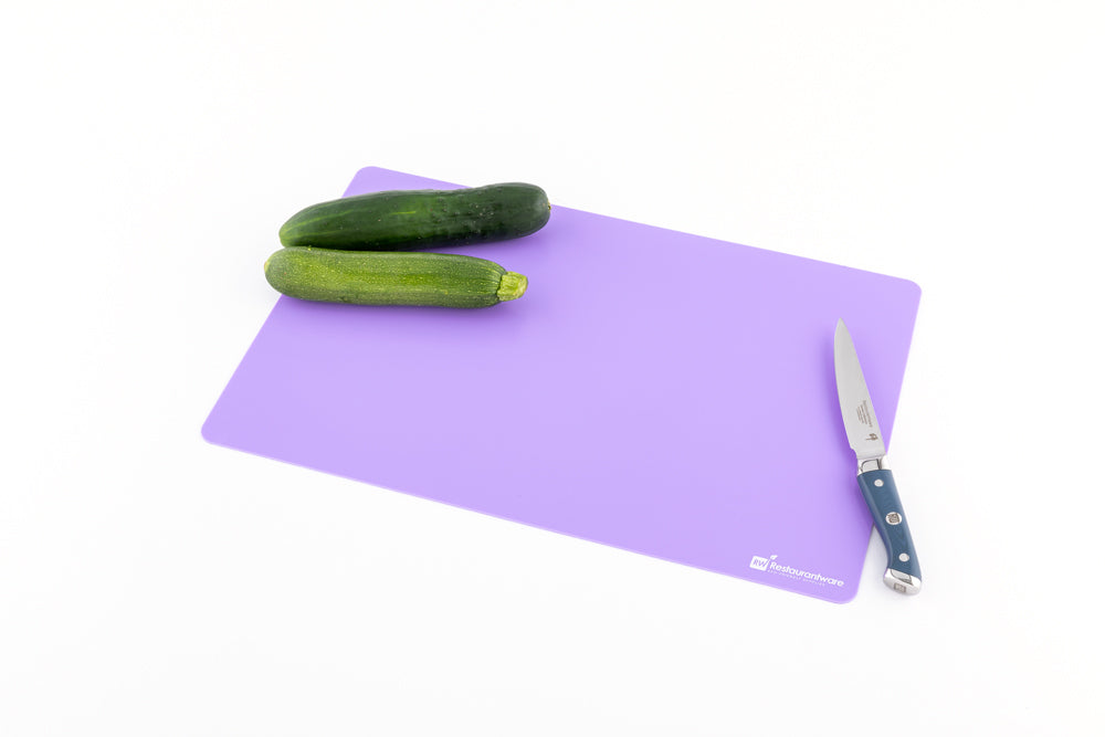 Chef 101 Rectangle Assorted Plastic Flexible Cutting Board / Chopping Mat Set - Includes 4 Mats - 18" x 12" - 1 count box