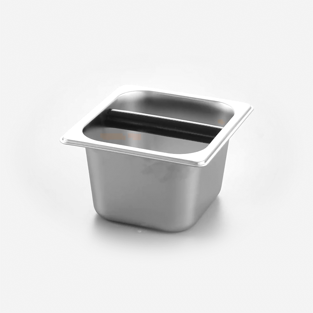 Restpresso Stainless Steel Coffee / Espresso Knock Box - 7" x 6 1/2" x 4" - 1 count box