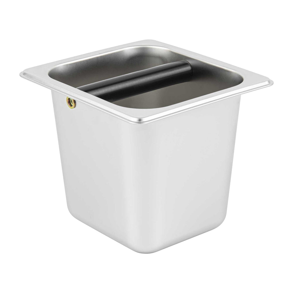 Restpresso Stainless Steel Deep Coffee / Espresso Knock Box - 7" x 6 1/2" x 6" - 1 count box
