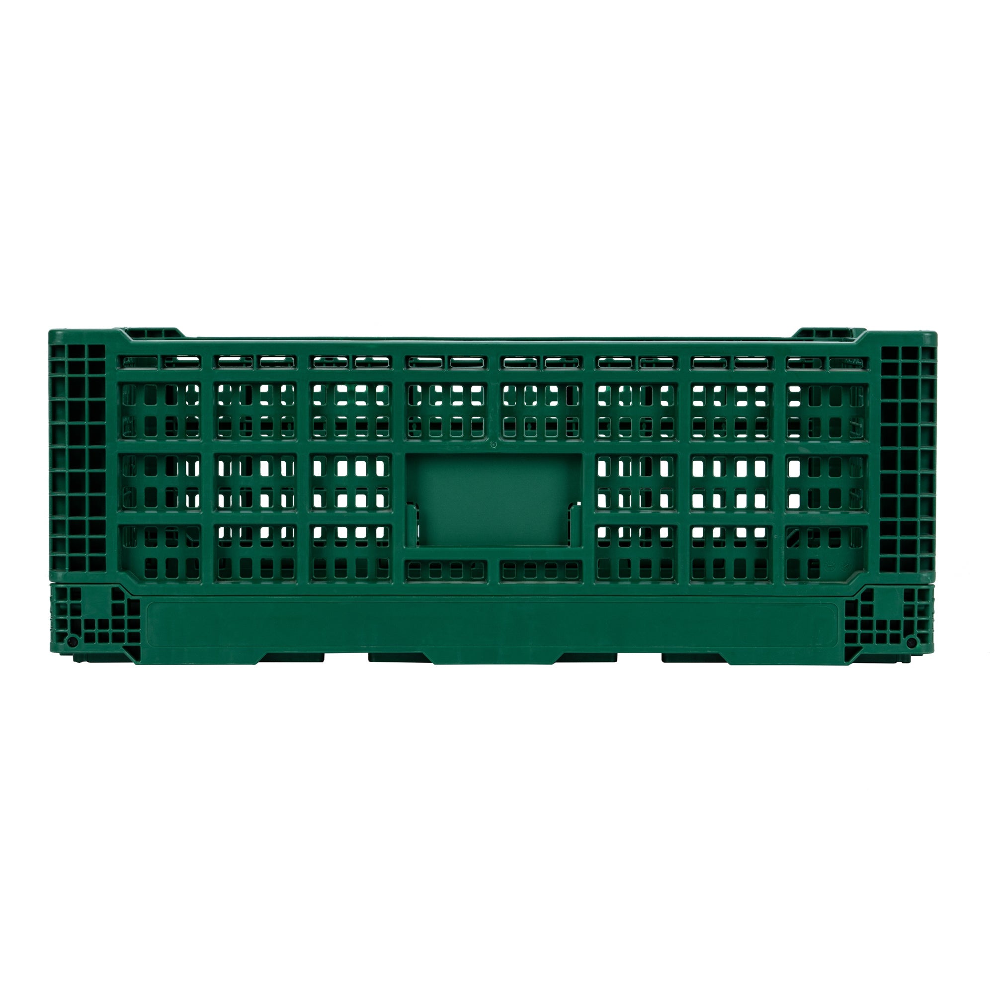 Cater Tek Rectangle Green Plastic 36L Collapsible Milk Crate - Stackable - 23 1/2" x 15 3/4" x 8 1/2" - 1 count box