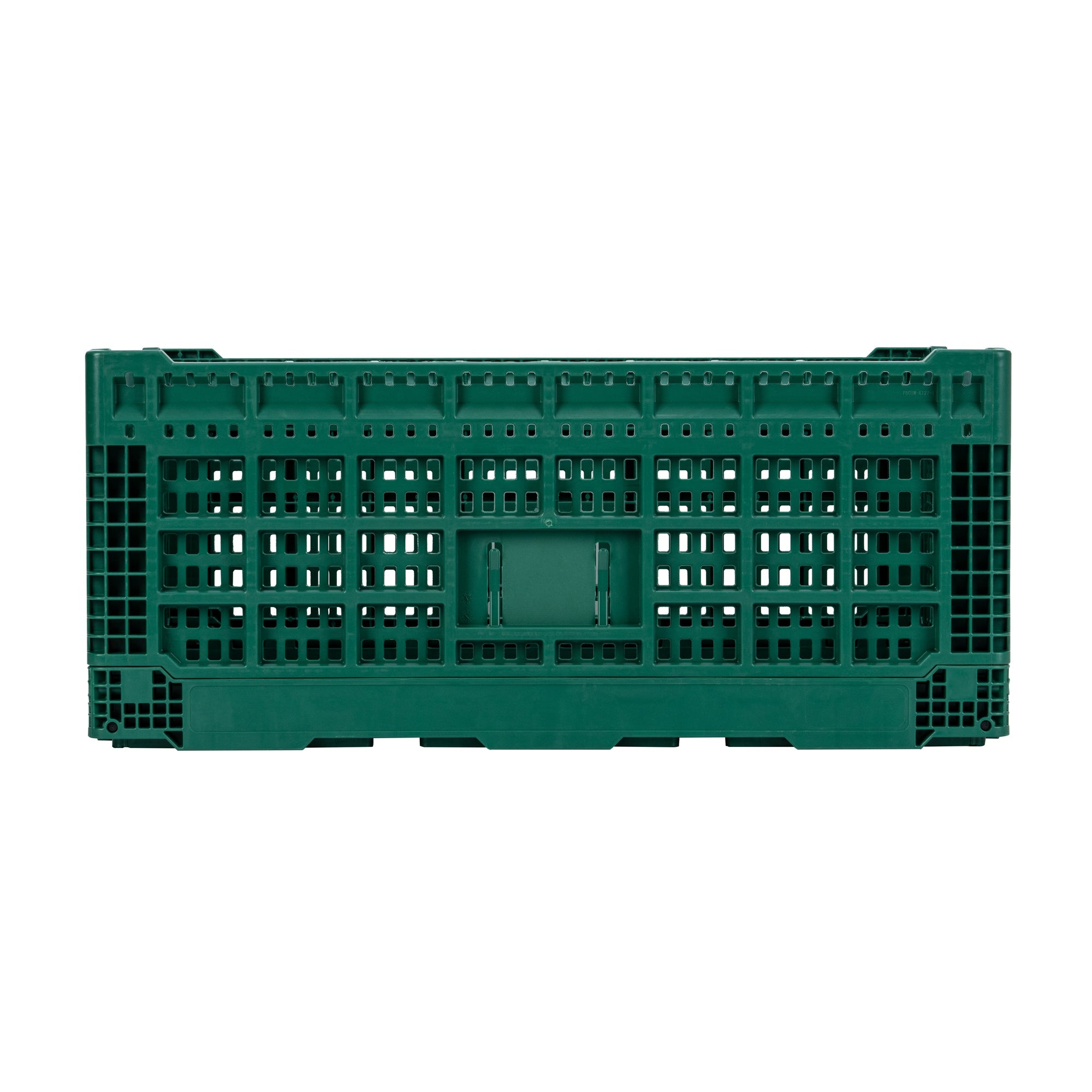 Cater Tek Rectangle Green Plastic 43L Collapsible Milk Crate - Stackable - 23 1/2" x 15 3/4" x 10 1/4" - 1 count box