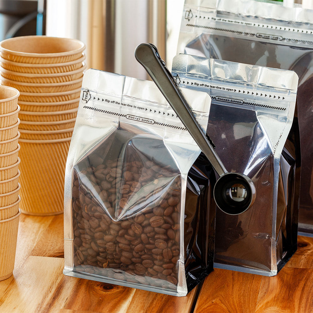 Restpresso 1 Tbsp. Black-Plated Stainless Steel Coffee / Measuring Scoop - with Bag Clip - 1 count box