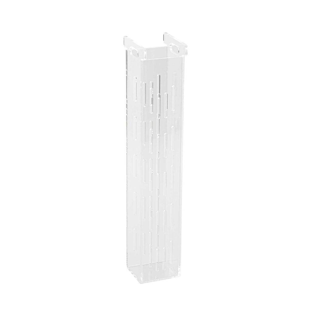 Bev Tek 3 gal Square Clear Acrylic Beverage Dispenser - Infusion Core, White Base - 7 3/4" x 7 3/4" x 25 3/4" - 1 count box