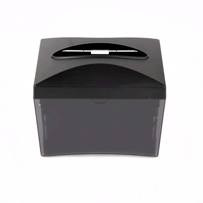 Bar Lux Rectangle Gray Interfold Napkin Dispenser - Tabletop - 7 1/2" x 6" x 6 1/4" - 10 count box