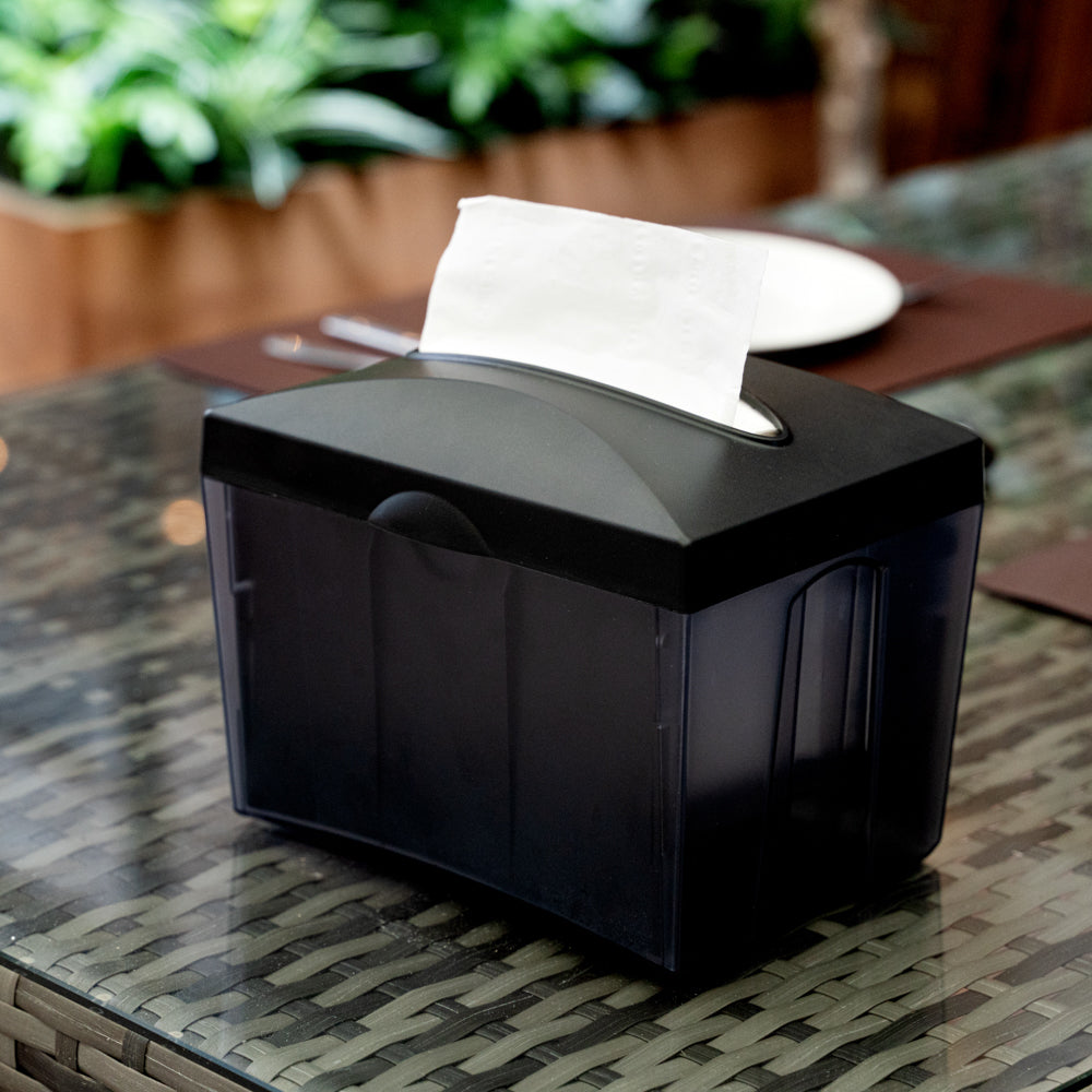 Bar Lux Rectangle Gray Interfold Napkin Dispenser - Tabletop - 7 1/2" x 6" x 6 1/4" - 10 count box