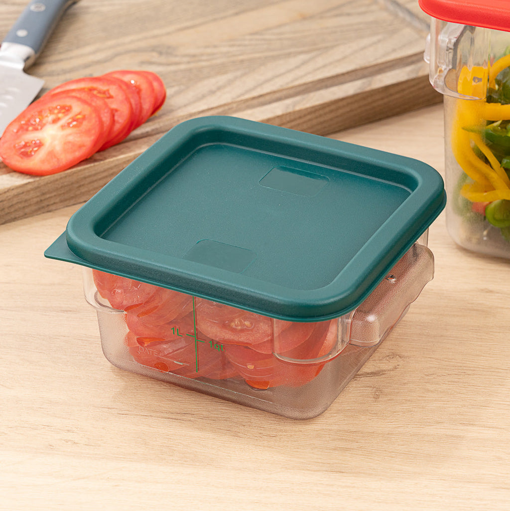 Met Lux Square Green Plastic Food Storage Container Lid - Fits 2 and 4 qt - 1 count box