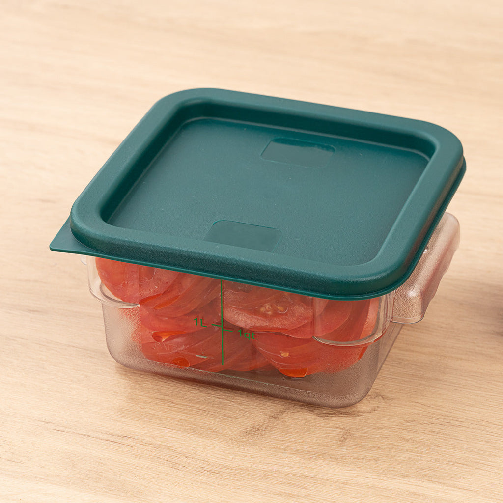 Met Lux Square Green Plastic Food Storage Container Lid - Fits 2 and 4 qt - 1 count box