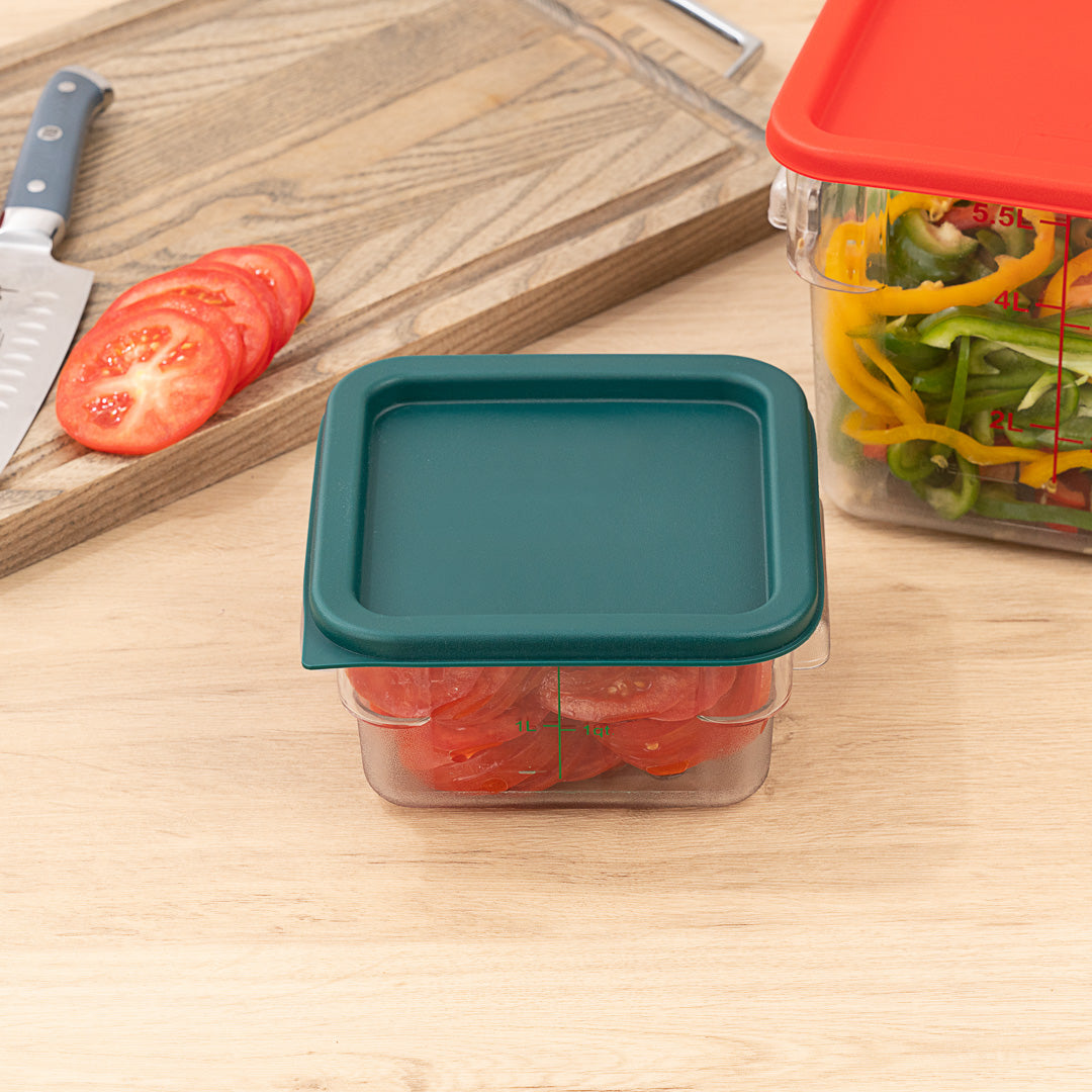 Met Lux Square Green Plastic Food Storage Container Lid - Fits 2 and 4 qt - 1 count box