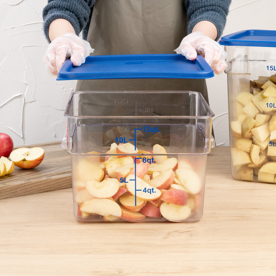 Met Lux Square Blue Plastic Food Storage Container Lid - Fits 12, 18 and 22 qt - 1 count box