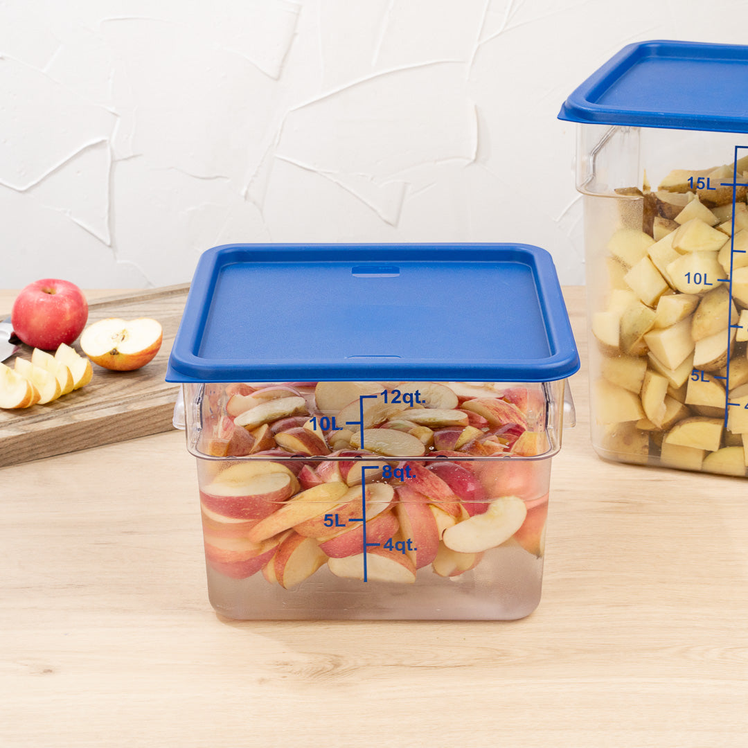 Met Lux Square Blue Plastic Food Storage Container Lid - Fits 12, 18 and 22 qt - 1 count box