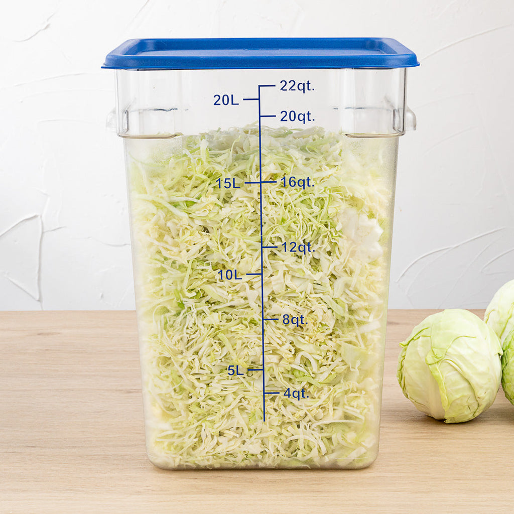 Met Lux Square Blue Plastic Food Storage Container Lid - Fits 12, 18 and 22 qt - 10 count box