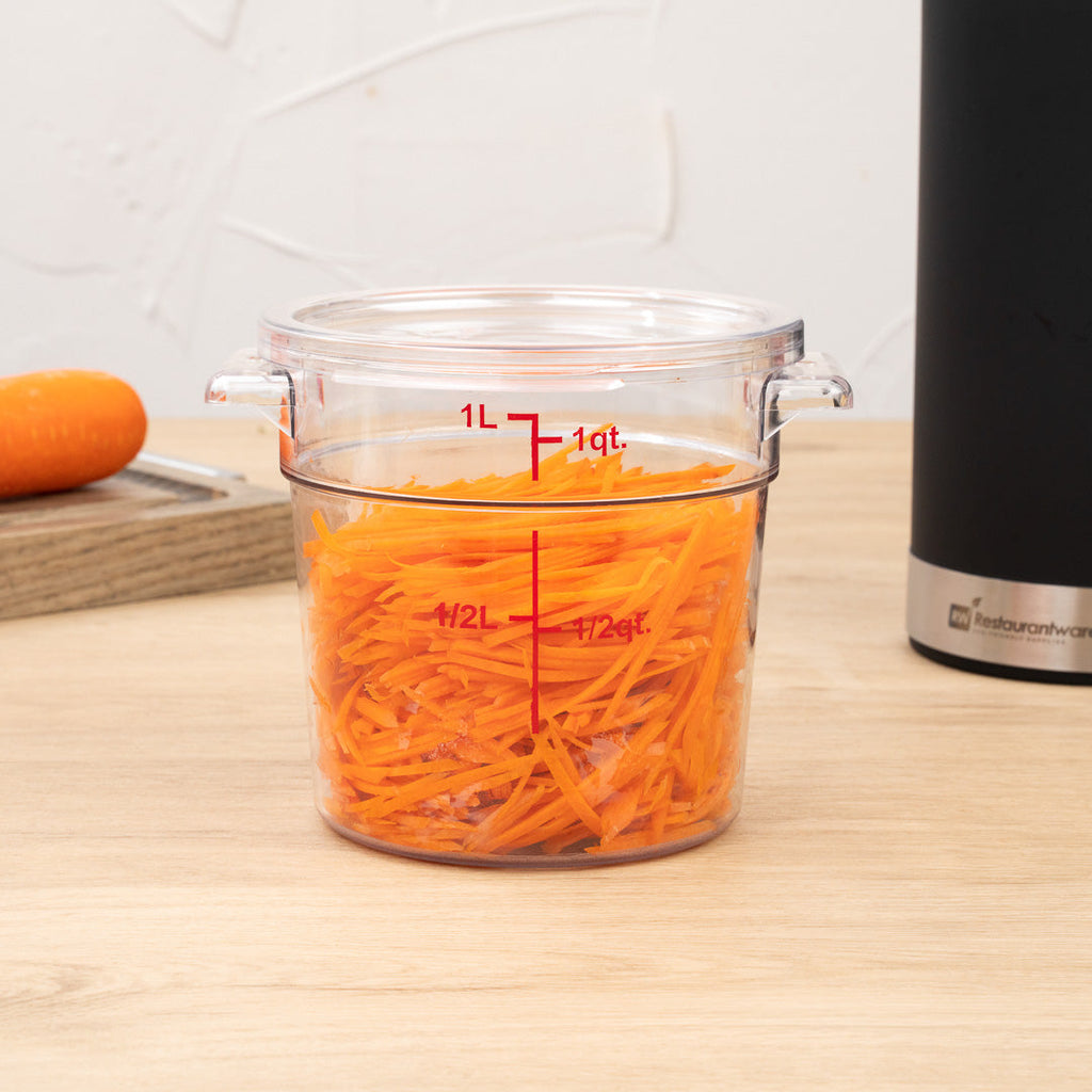 Met Lux Round Clear Plastic Food Storage Container Lid - Fits 1 qt - 1 count box