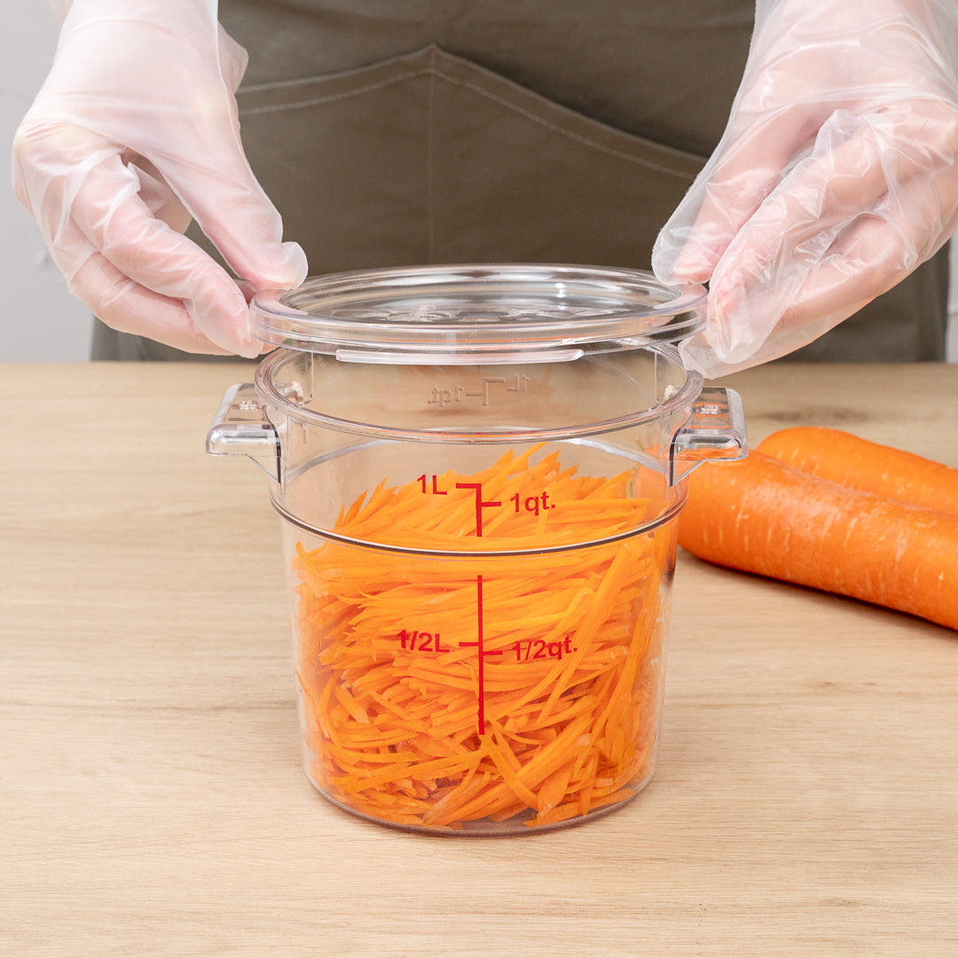 Met Lux Round Clear Plastic Food Storage Container Lid - Fits 1 qt - 1 count box
