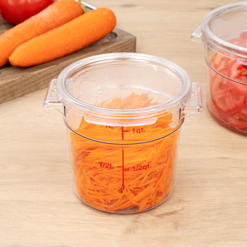Met Lux Round Clear Plastic Food Storage Container Lid - Fits 1 qt - 1 count box