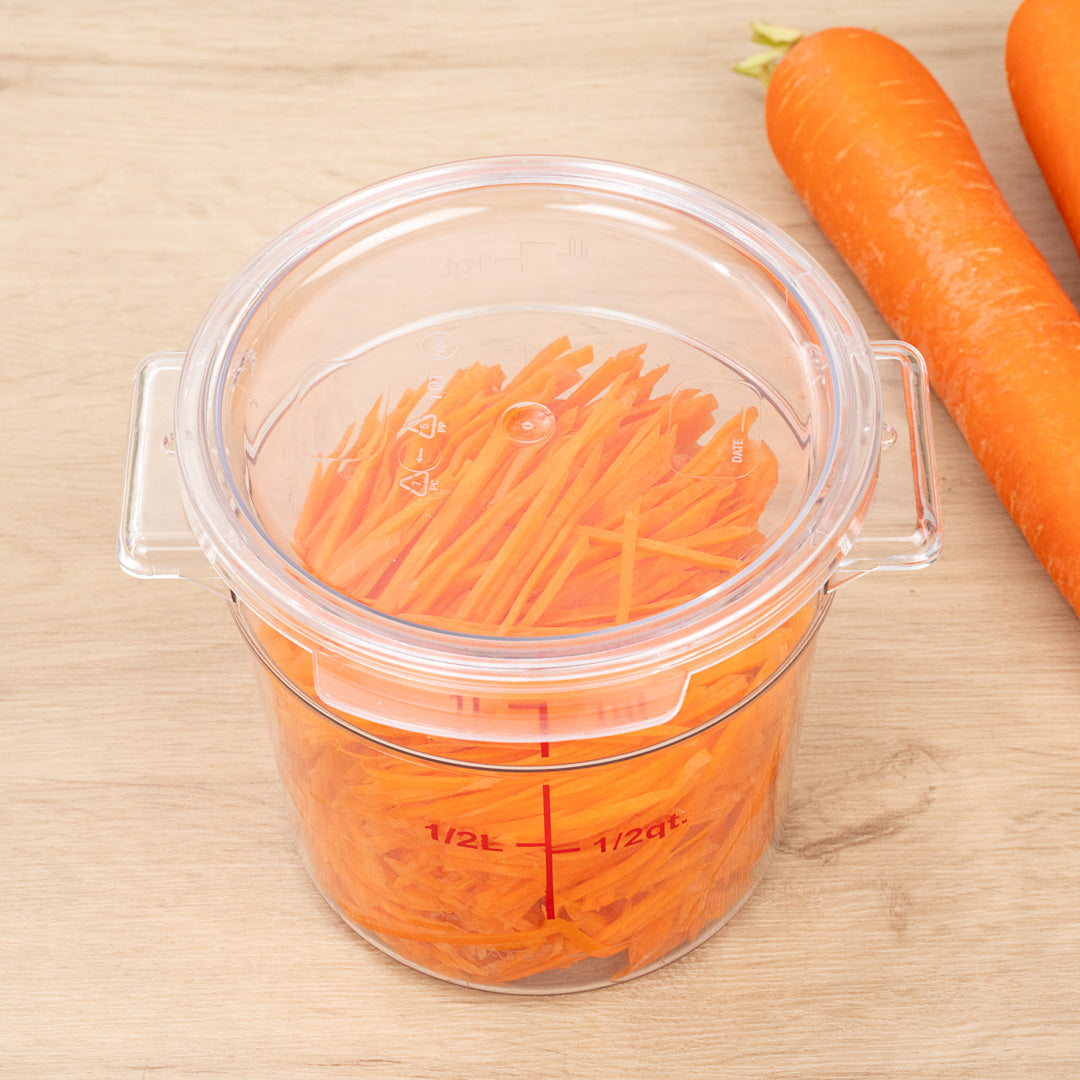 Met Lux 1 qt Round Clear Plastic Food Storage Container Lid - Fits 1 qt - 10 count box