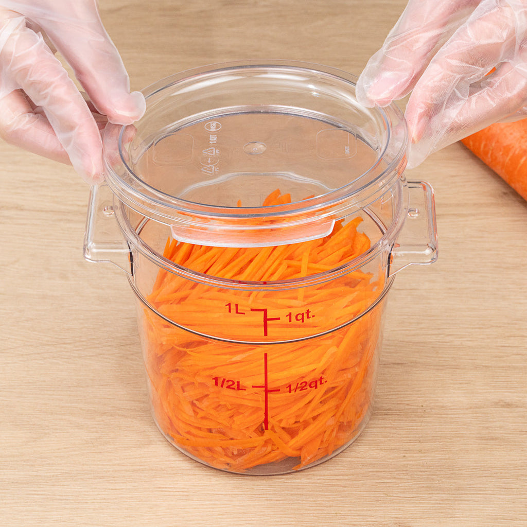 Met Lux 1 qt Round Clear Plastic Food Storage Container Lid - Fits 1 qt - 10 count box