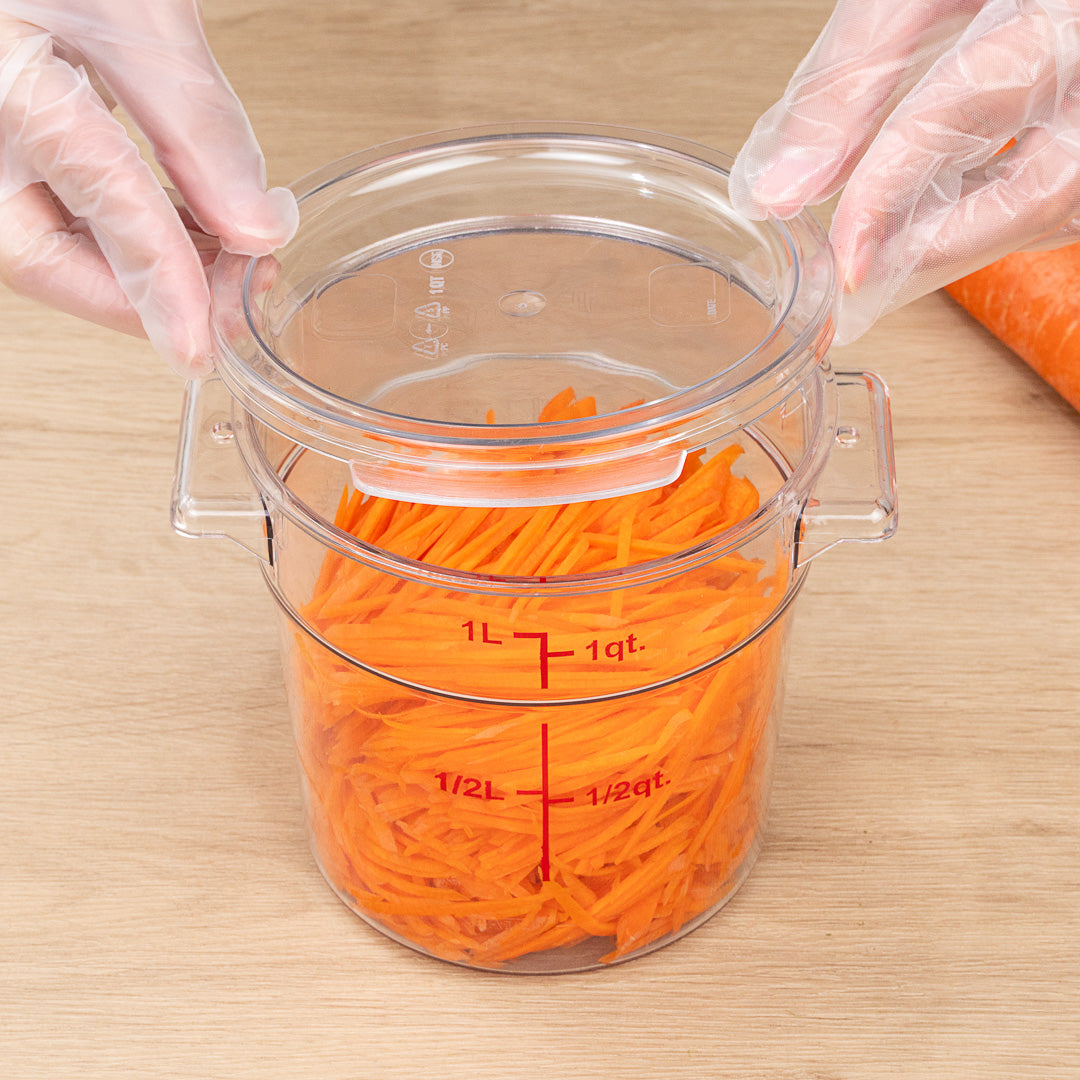 Met Lux 1 qt Round Clear Plastic Food Storage Container Lid - Fits 1 qt - 10 count box