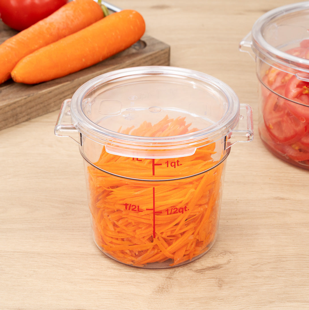 Met Lux 1 qt Round Clear Plastic Food Storage Container Lid - Fits 1 qt - 10 count box