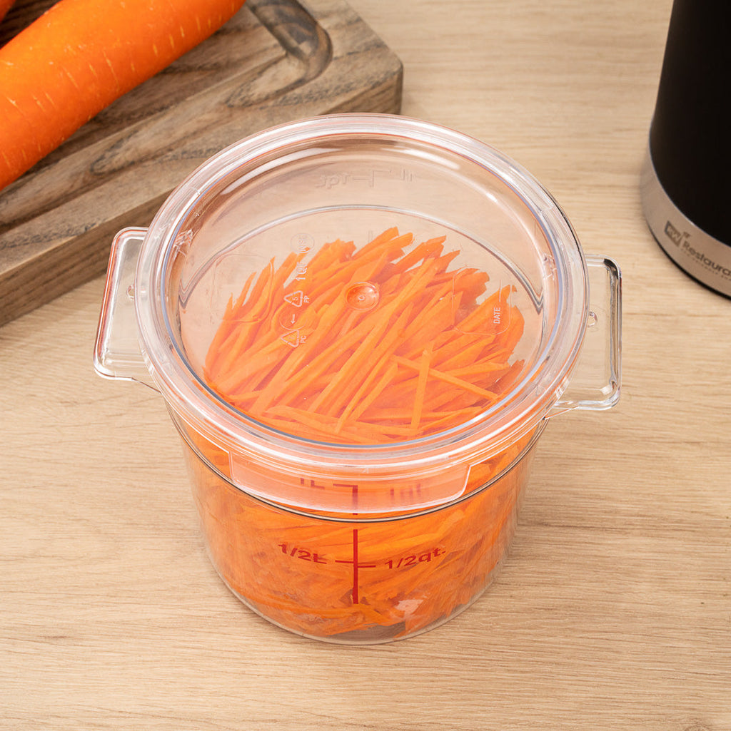 Met Lux 1 qt Round Clear Plastic Food Storage Container Lid - Fits 1 qt - 10 count box