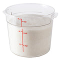 Met Lux 6 qt Round Clear Plastic Food Storage Container - with Red Volume Markers - 8 3/4" x 8 3/4" x 7 3/4" - 10 count box