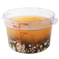 Met Lux 12 qt Round Clear Plastic Food Storage Container - with Red Volume Markers - 12 1/4" x 12 1/4" x 8" - 1 count box