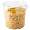 Met Lux 18 qt Round Clear Plastic Food Storage Container - with Red Volume Markers - 12 1/4" x 12 1/4" x 12" - 10 count box