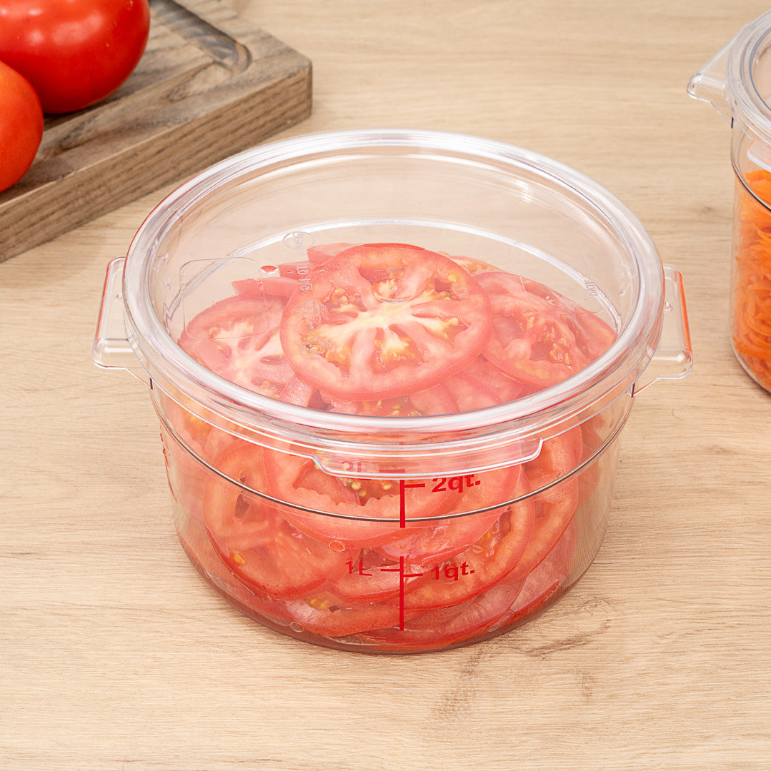 Met Lux Round Clear Plastic Food Storage Container Lid - Fits 2 and 4 qt - 1 count box