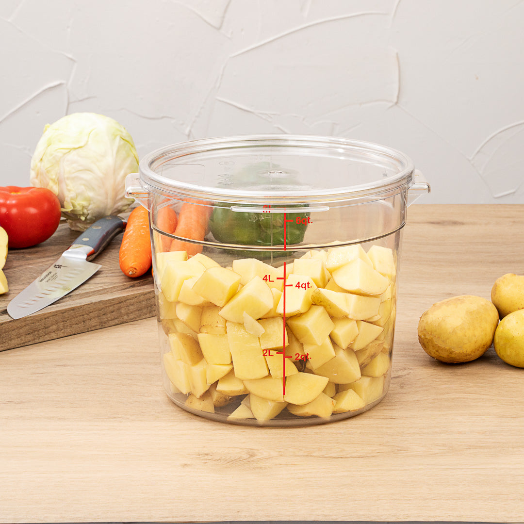 Met Lux Round Clear Plastic Food Storage Container Lid - Fits 6 and 8 qt - 1 count box