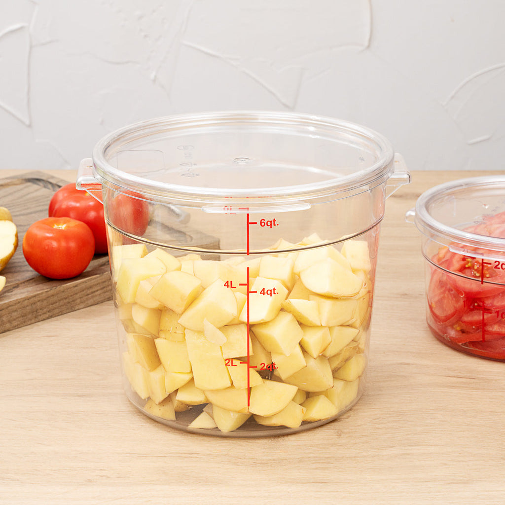 Met Lux Round Clear Plastic Food Storage Container Lid - Fits 6 and 8 qt - 1 count box