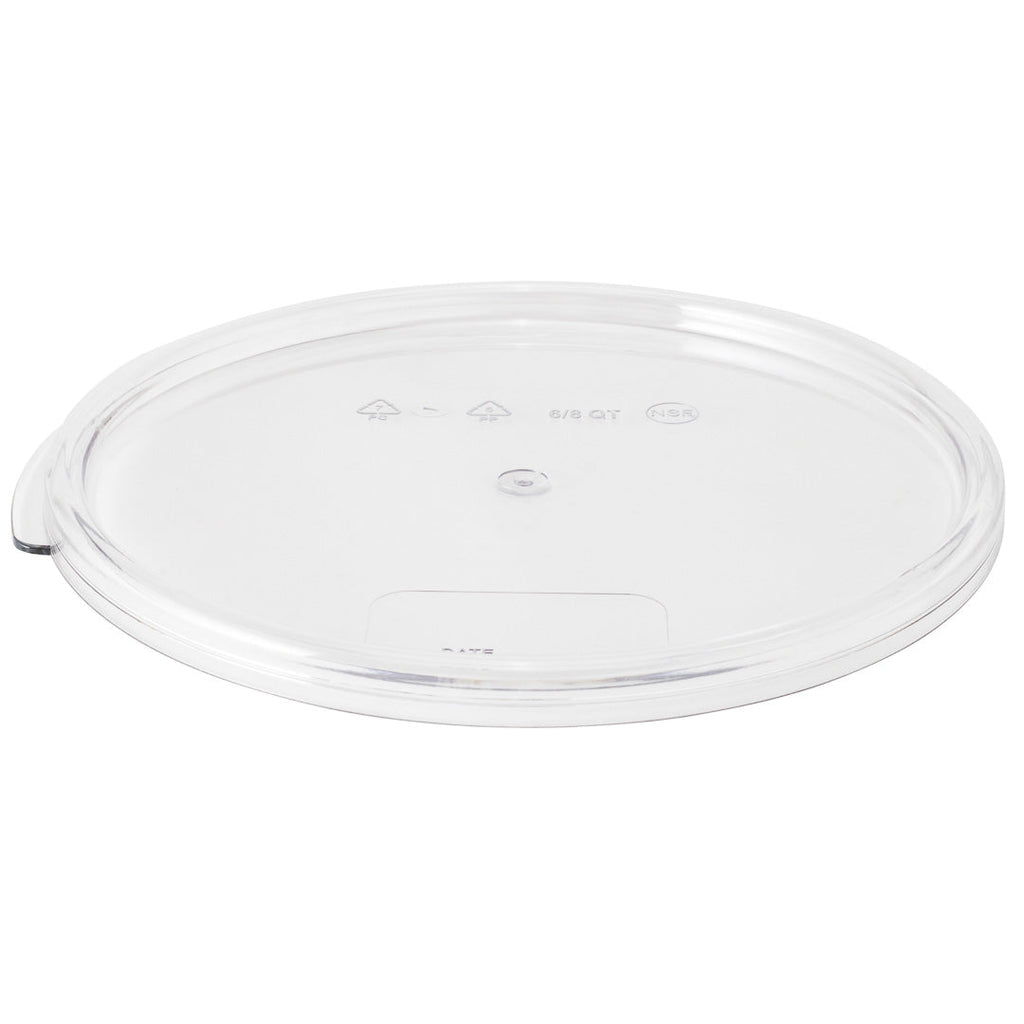 Met Lux Round Clear Plastic Food Storage Container Lid - Fits 6 and 8 qt - 8 3/4" x 8 3/4" x 1/2" - 10 count box