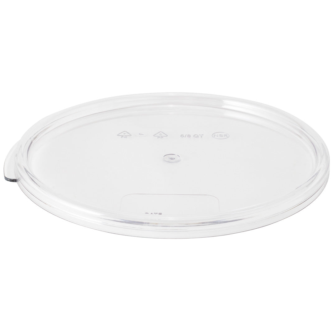 Met Lux Round Clear Plastic Food Storage Container Lid - Fits 6 and 8 qt - 8 3/4" x 8 3/4" x 1/2" - 10 count box
